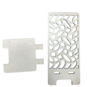 Decorative Phone Stand, White, 6.7 x 2.6 inches, Geometric Pattern Design